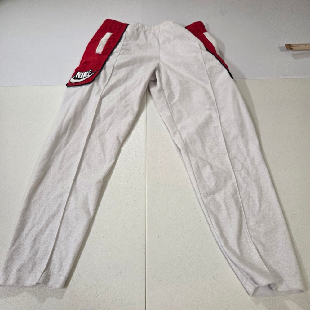 Nike Vintage Style Elephant Print Sweatpants White Red Track Pants Mens Large